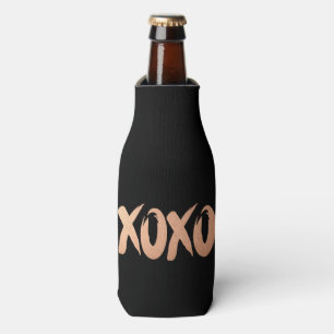 XOXO Rose Gold Moderner Kupfer-Pinselstrich Flaschenkühler