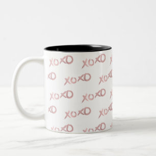 XOXO Roségold Modern Faux Folie Glanz Chic Zweifarbige Tasse