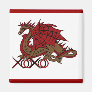 XOXO roter und brauner Drache Magnet