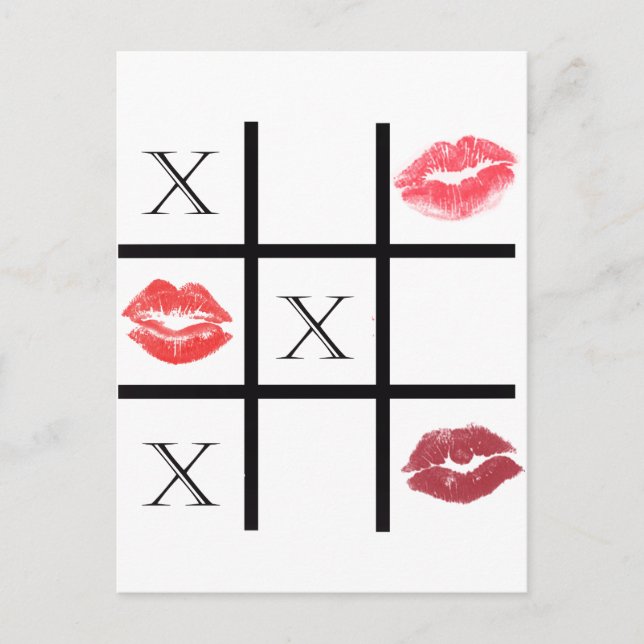 XOXO Schläger und Kisses Postkarte (Vorderseite)