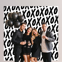 XOXO Schriftart mit gestrichenem Aussehen Schwarzw Wandteppich