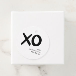 XOXO Schwarz und Weiß Einfache Bestie Galentinstag Geschenkanhänger