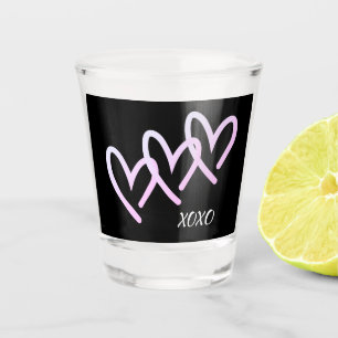 XOXO Schwarzes Herz-Schnürglas Schnapsglas