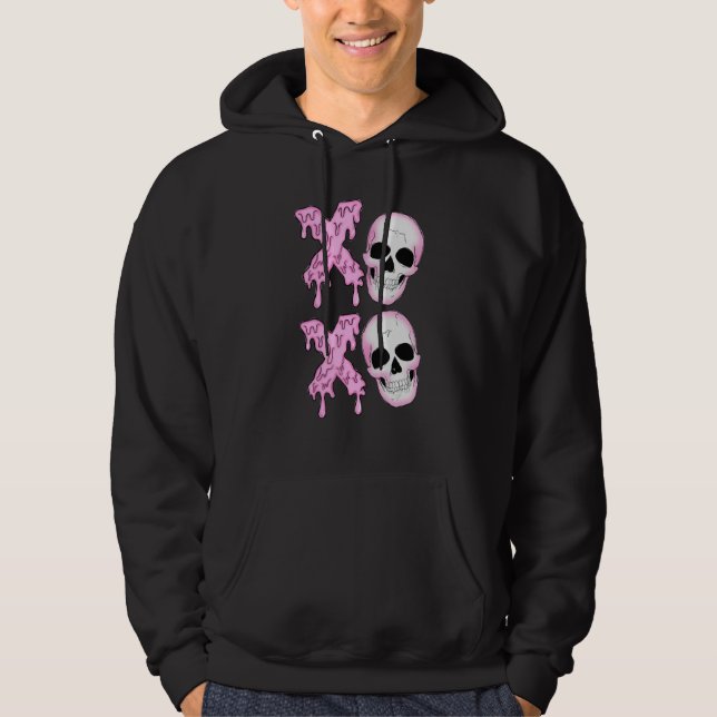 Xoxo Skeleton Skull Horror Anti Valentine's Day Me Hoodie (Vorderseite)