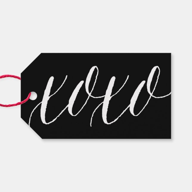 XOXO-Skript | Moderne Kalligraphiebetitelung Geschenkanhänger (Rückseite Horizontal)