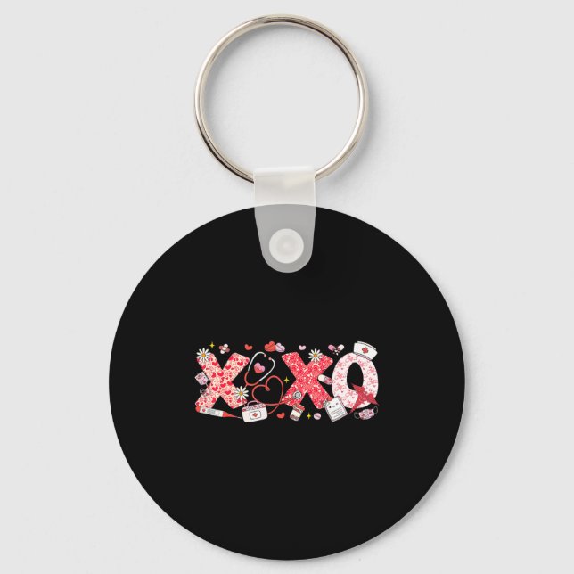 Xoxo Stethoscope Valentine Rn Pct Cna Nurse Nurse  Schlüsselanhänger (Vorderseite)