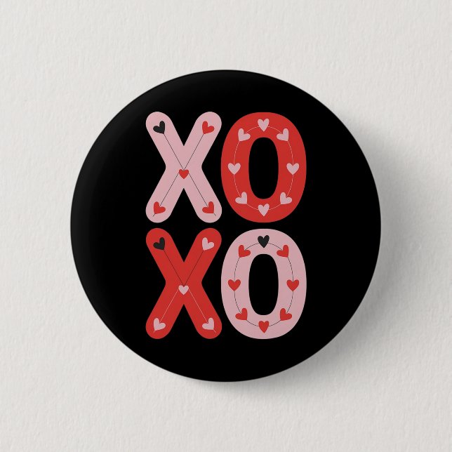Xoxo Süße Liebe Valentinstag Herz Romantischer Val Button (Vorderseite)