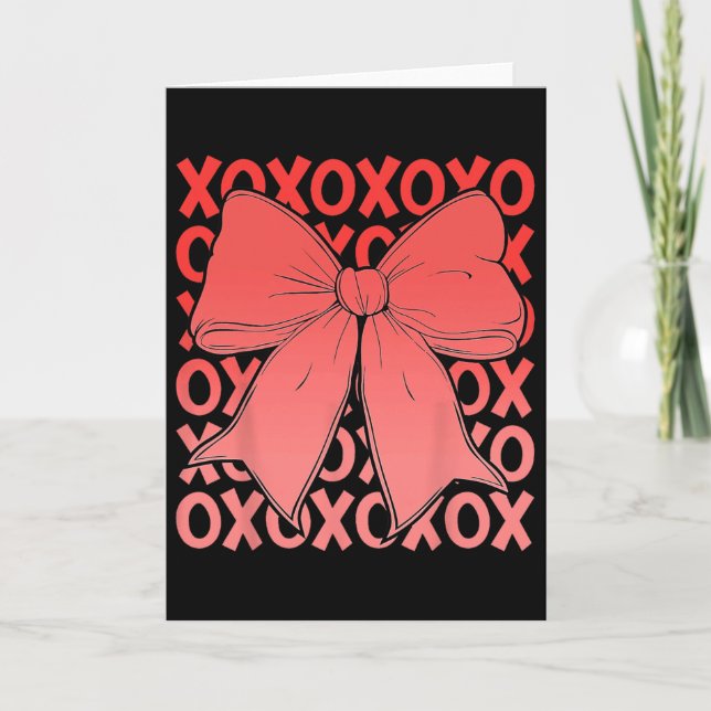 Xoxo The Original Love Letters Retro Checked Valen Karte (Vorderseite)