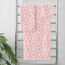 XOXO Umarmungen & Küsse monogrammierte Pastellrosa