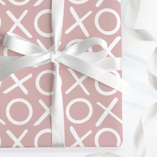 XOXO Umarmungen und Küsse Geburtstag Pink Brush Sc Geschenkpapier