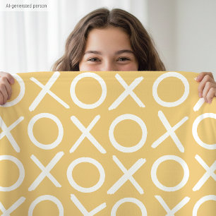 XOXO Umarmungen und Küsse gelbes stilvolles modern Fleecedecke