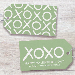XOXO Umarmungen und Küsse Grüner glücklicher Valen Geschenkanhänger