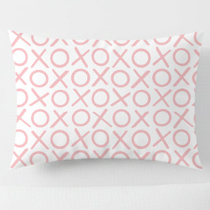 XOXO Umarmungen und Küsse Pastellrosa Weiß Modern Kissenbezug