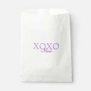 Xoxo valentin Tag hinzufügen Name lila Pastel mini Geschenktütchen