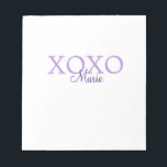 Xoxo valentin Tag hinzufügen Name lila Pastel mini Notizblock<br><div class="desc">schönes Design</div>