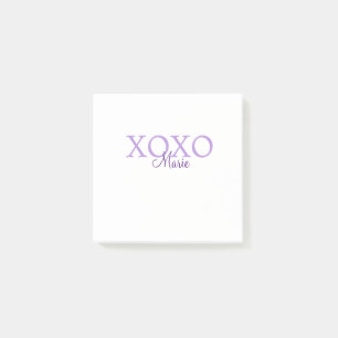 Xoxo valentin Tag hinzufügen Name lila Pastel mini Post-it Klebezettel