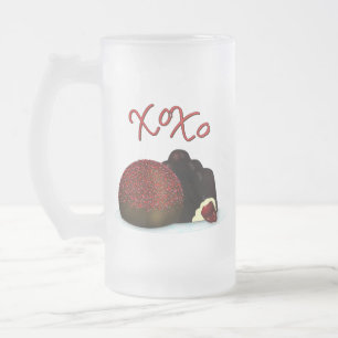 XOXO Valentine Bonbon and Dark Chocolate Mattglas Bierglas