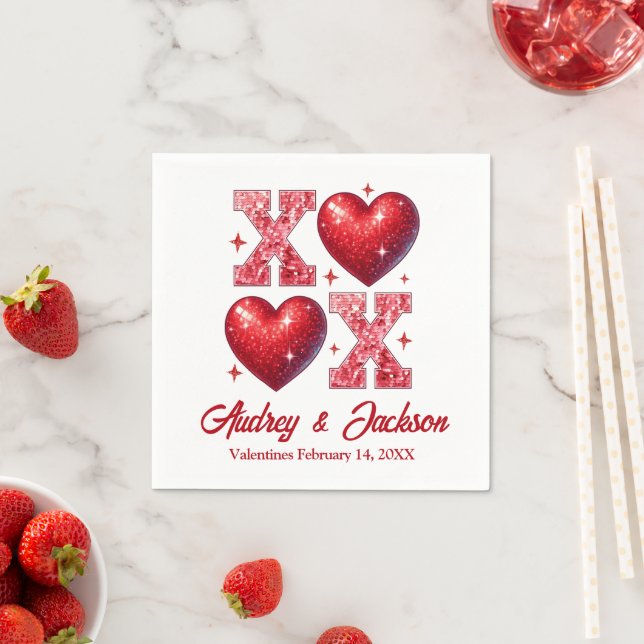 XOXO Valentine Wedding Serviette (Beispiel)