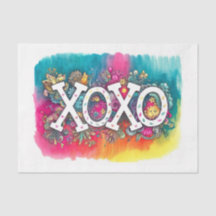XOXO Valentine's Day Bright Neon Gefärbte Krawatte