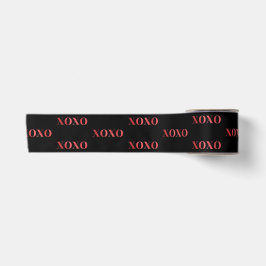 XOXO valentine's day Chic black red glitter Satinband
