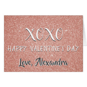 XOXO Valentine's Day Rose rose or étincelle