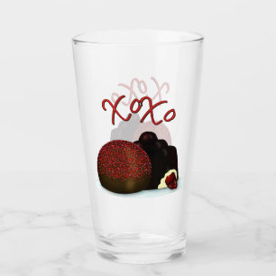 XOXO Valentinsbonbon und dunkle Schokolade Glas