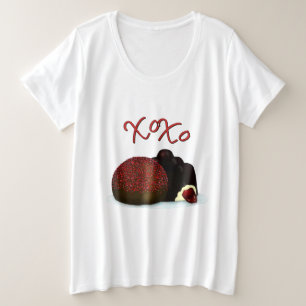 XOXO Valentinsbonbon und dunkle Schokolade Große Größe T-Shirt