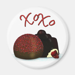 XOXO Valentinsbonbon und dunkle Schokolade Magnet