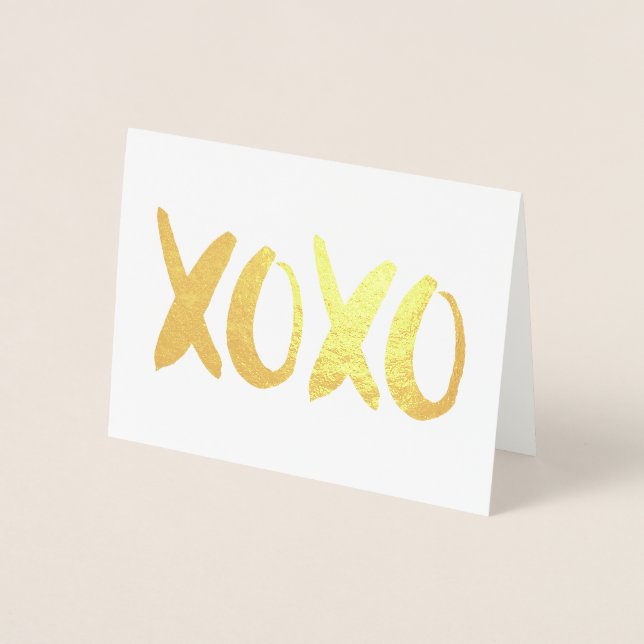 XOXO Valentinstag Foto Folienkarte (Vorderseite)
