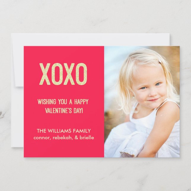 XOXO Valentinstag Fotokarte Feiertagskarte (Vorderseite)