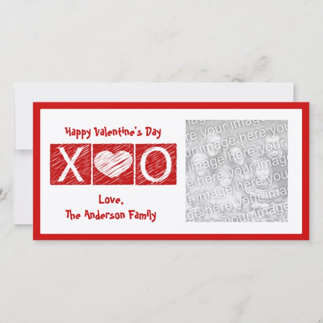 XOXO Valentinstag Fotokarten Feiertagskarte (Vorderseite)