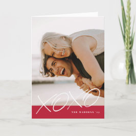 XOXO Valentinstag-Karte - Rot Dankeskarte