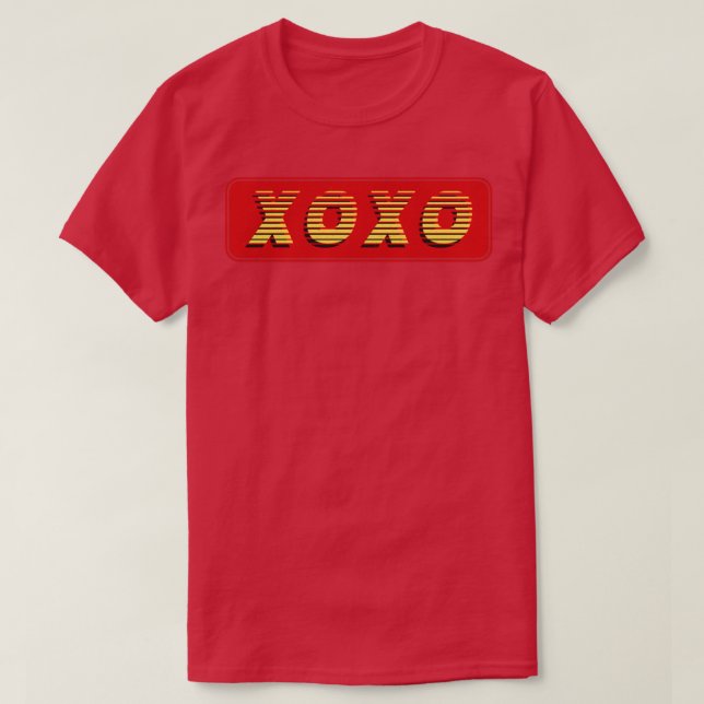 XOXO Vintager Retro-Text T-Shirt (Design vorne)