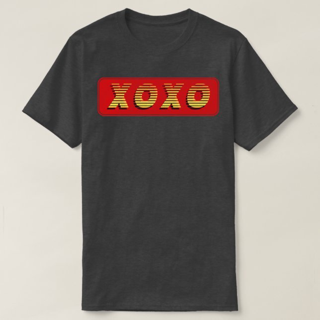 XOXO Vintager Retro-Text T-Shirt (Design vorne)