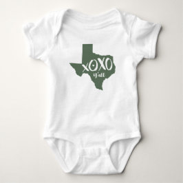 XOXO, Y'all - Kakteen Green Texas Staat Form Baby Strampler