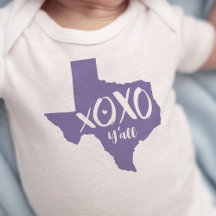 XOXO, Y'all - Periwinkle Lila Texas Staat Form