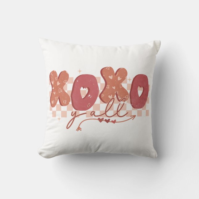 XOXO Y'all Valentinstag Kissen (Vorderseite)