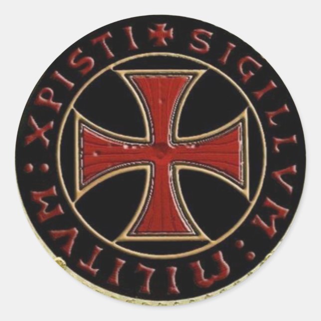 Xpisti Sigillvm Militvm Templar Siegel Runder Aufkleber (Vorderseite)