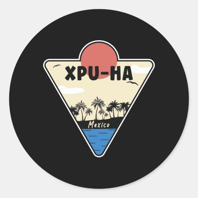 Xpu-ha Mexico Seashore Runder Aufkleber (Vorderseite)
