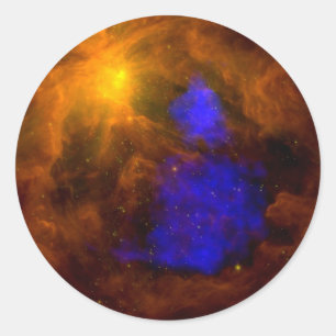 XRay Santa Claus in Orion Runder Aufkleber