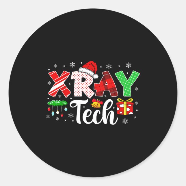Xray Tech Christmas Bow Rad Tech Radiology Men Wom Runder Aufkleber (Vorderseite)
