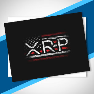 XRP Crypto Währung Kryptowährung American Flag Postkarte