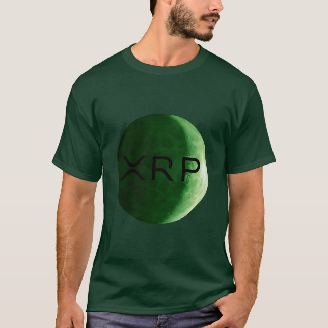 XRP, dunkelgrünes Mondt-shirt der Kräuselung T-Shirt (Vorderseite)