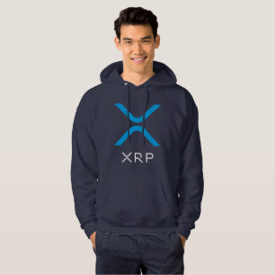 XRP Kräuselungblauer u. weißer Logo Hoodie