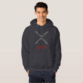 XRP Kräuselunggrauer u. roter Logo| Hoodie