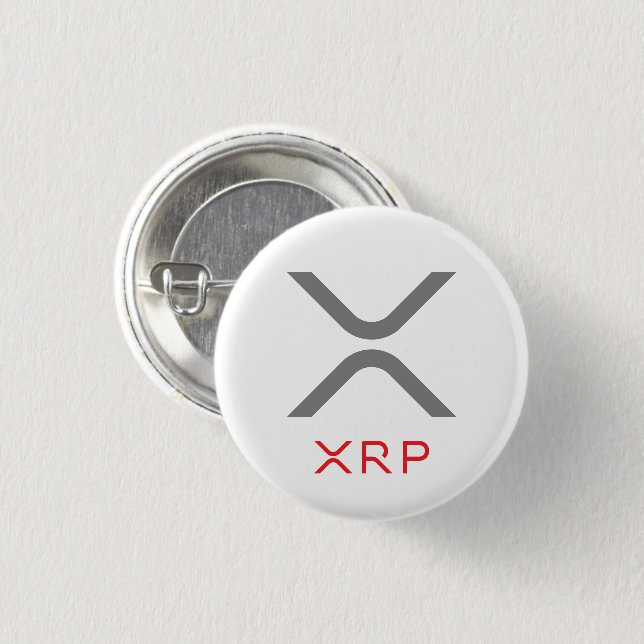 XRP Kräuselungs-grauer u. roter des Logo-| Knopf Button (Vorne & Hinten)