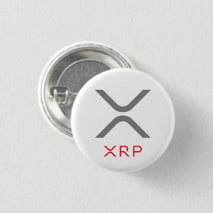 XRP Kräuselungs-grauer u. roter des Logo-  Knopf Button