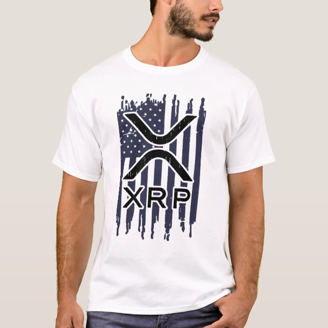 XRP Kryptowährung USA T-Shirt (Vorderseite)