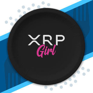 XRP Kryptowährung - XRP Girl - Kryptowährung Pappteller