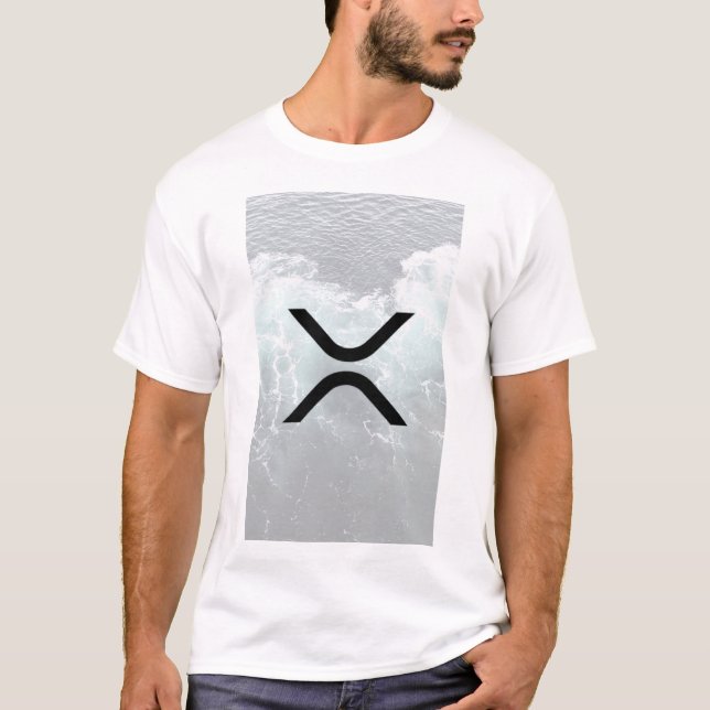 xrp, ondulation, T-shirt de logo de l'eau blanche (Devant)